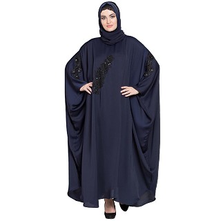 Premium Kaftan with patch work- Navy Blue